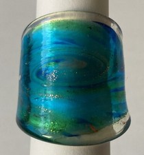 Unikat - Glasring Aquamarine Größe 56 ( NEU )
