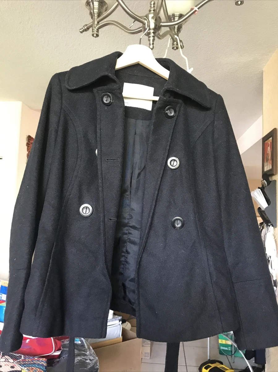 Zara clearance black peacoat