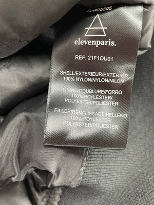 ELEVEN PARIS Men's Bomber Jacket, Black, size XL