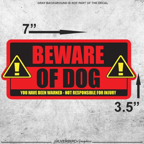 Cuidado con el perro / pegatina / precaución / advertencia / puerta / atención / animal / vinilo Foto 2 de 2