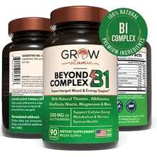 B1 Complex - Allithiamine Natural Vitamin B1 Supplement with Essential B-Vitamin