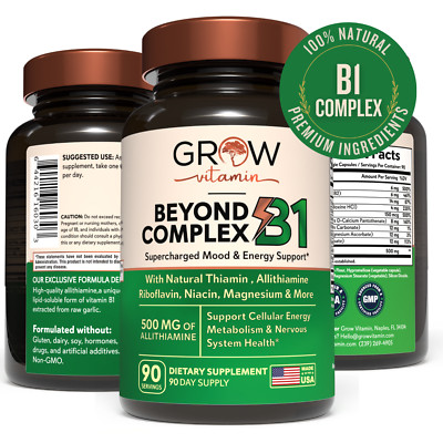 B1 Complex - Allithiamine Natural Vitamin B1 Supplement with Essential B-Vitamin