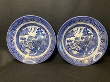 Blue Willow Churchill  England 8” Soup Salad pasta Bowls 2 Pcs