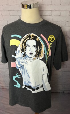 Stranger things Eleven Netflix men s Gray T shirt size 2XL