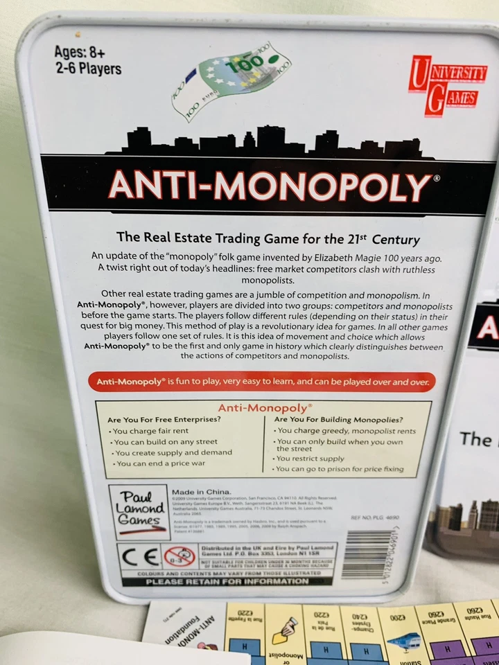 Anti-monopoly Travel Board Game in a Tin Complete never played - Image 4 of 4