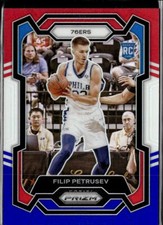 2023-24 Panini Prizm #282 Filip Petrusev Prizms Red White Blue Rookie 76ers
