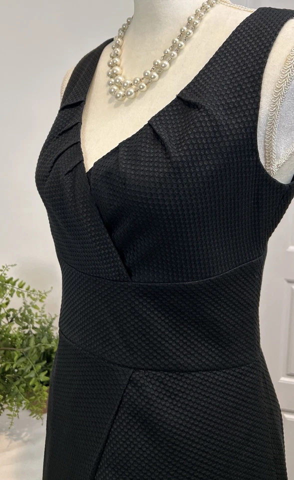 Talla VESTIDO 6 CYNTHIA ROWLEY Negro ALGODÓN Sin Mangas Cuello en V Foto 3 de 4