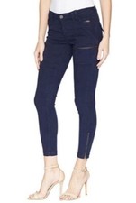 Joie Park Skinny Pants Women’s 27 28 Navy Blue Back Flap Pockets Zippers Ankle
