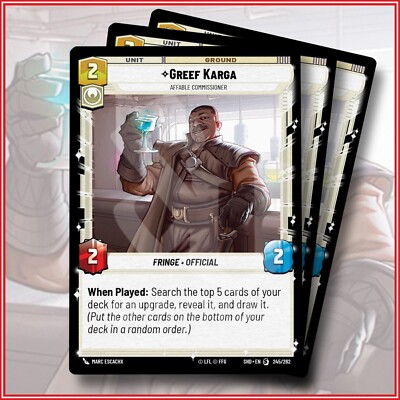 STAR WARS UNLIMITED TCG Greef Karga 245/262 x3 Special | Shadows of the Galaxy