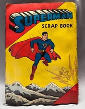 1940 Superman Scrapbook Saalfield Rare scrapbook Wire Binding With Many Pictures