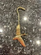 Vintage Brass Flying Duck Fireplace Tool Damper Flue Hook