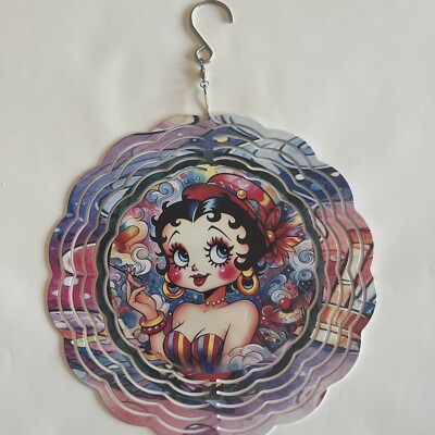 Hanging Wind Spinner  8'' 3D Betty Boop Handmade
