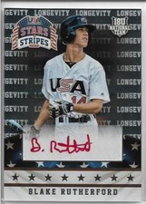 2015 Panini Stars & Stripes Blake Rutherford Red Ink Auto #'d /186 Team USA