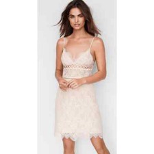 Victoria Secret's Dream Angels Floral Lace  Ring Slip Dress Size Large Blue