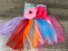 Girls Rainbow Floral Headband  Tutu Tulle Skirt Halloween Costume 4 5 6 7