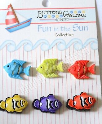 Fun In The Sun Buttons Exotic Fish 840934098120