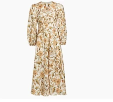 ZIMMERMANN Neutral Chintz Floral-Print Maxi Dress, size: 2