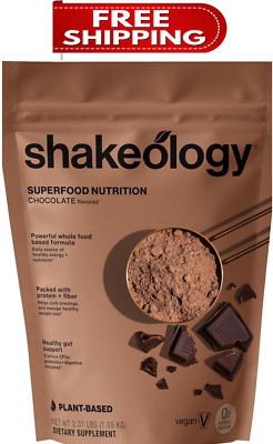 0 SUGAR Vegan CHOCOLATE SHAKEOLOGY 30 Servings, Protein, Diet Weight-Loss, 9/27