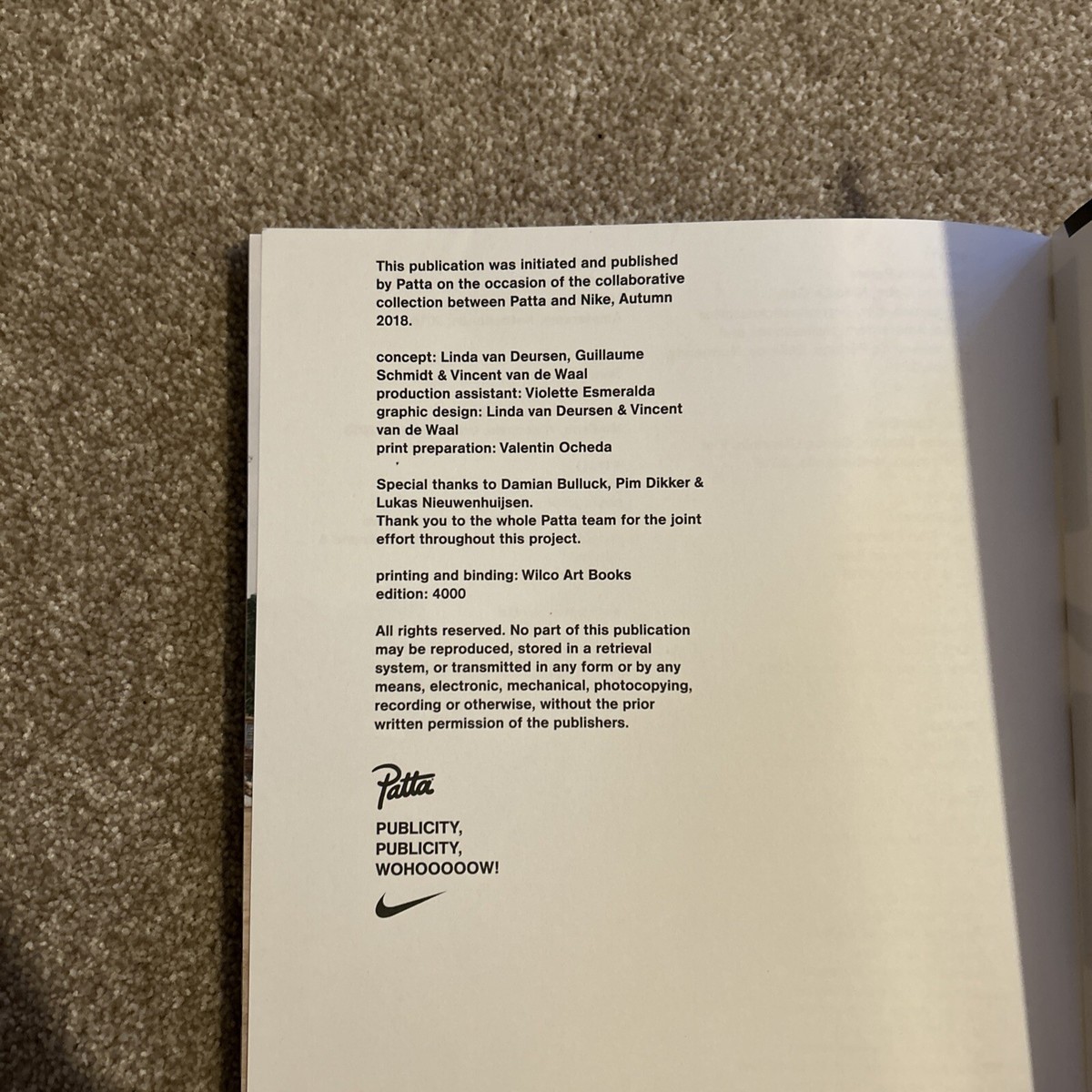Nike x Patta Publicity, Publicity, Woohoooow! Book | eBay UK