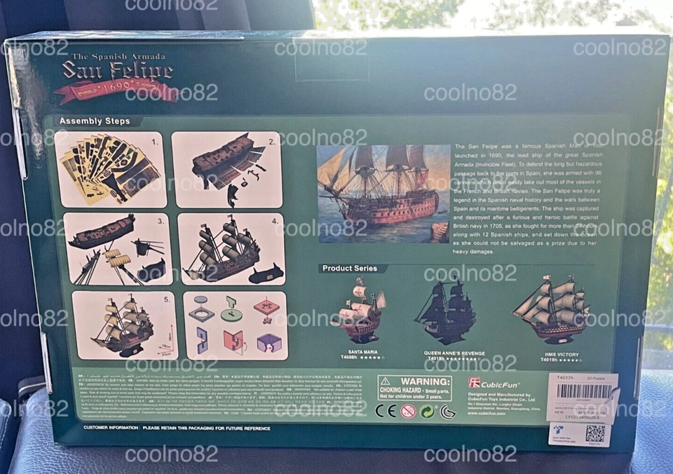 3D Puzzle San Felipe Spanish Armada CubicFun 248 Piece FREE SHIPPING USA SELLER - Image 2 of 3