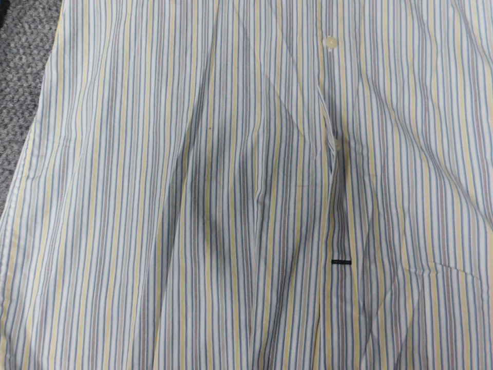 Banana Republic Mens Shirt Large striped Button Down woven plaid fitted - Image 4 of 4