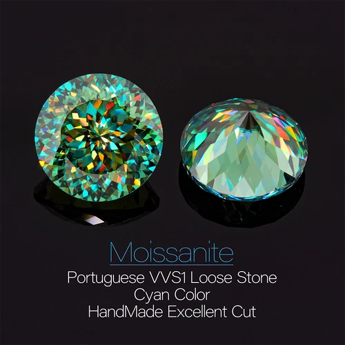 PTX 3.0CT Moissanite Loose Stones Green Portuguese Cut Real Gemstones, VVS1 +GRA - Picture 5 of 20