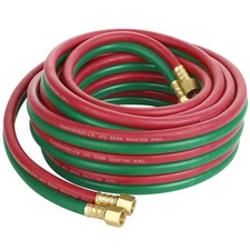 Oxygen Acetylene Hose 1/4inch — 25 Feet With 9/1618 B Fittings Welding Cutting 