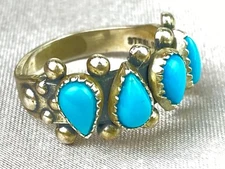 Vintage Wheeler Sterling Silver & Turquoise Ring - Size 5.25 / 4.2g