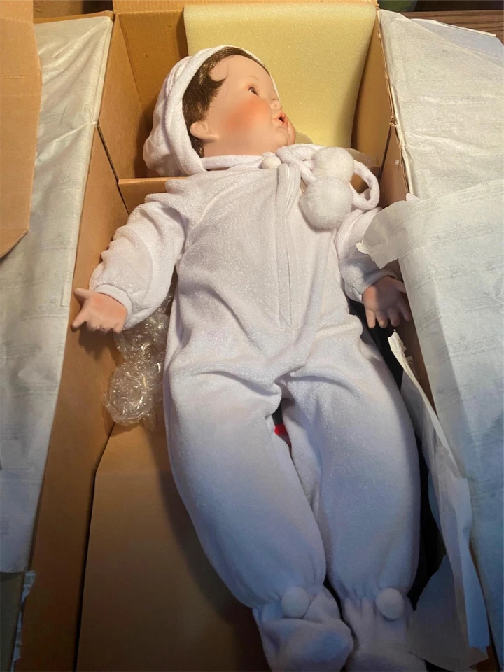 Ashton Drake Doll Nicholas The Winter Baby Porcelain Joan Ibarolle Artist In Box - Image 2 of 4