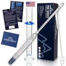 Thermo-Hydrometer ABV Tester Kit Triple Scale for Beer/Wine-Pro Series