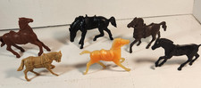 Mixed Lot of 6 Vintage Western Playset Plastic Toy Horses