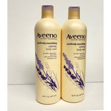 2x Aveeno Positively Nourishing Calming Body Wash Lavender Chamomile 16oz Lot