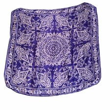 Vintage royal purple silk scarf regal bandana pattern hand rolled paisley wrap