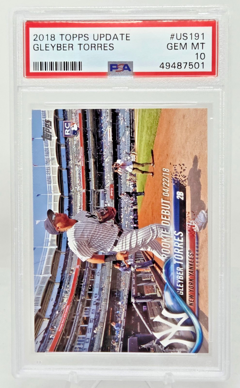2018 Topps Update GLEYBER TORRES RC Rookie Baseball Card PSA 10 GEM MINT