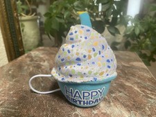 BUILD-A-BEAR BABW ACCESSORIES BIRTHDAY CUPCAKE HAPPY BIRTHDAY WHITE & BLUE TOY