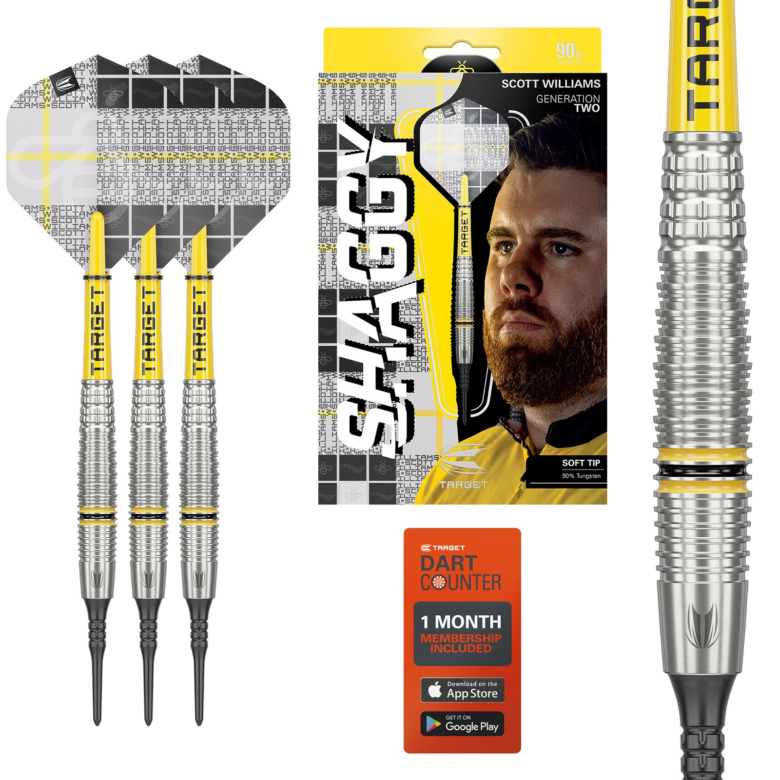 Набор мягких наконечников Target Softdarts Scott Williams Shaggy GEN 2 из 90 вольфрама NEU 20990₽