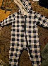 Infant Bunting Suit 6-9 Months, Black  White, Wonder Nation, Winter Gear, Baby