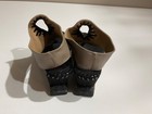 Modzori Lucia Mid-Wedge Sandal SZ 8 Black Tan Brown Heel Reversible Strap — photo 6