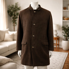 Cappotto Loro Piana Uomo 50 UK 42R Marrone Tinta Unita Sistema Tempesta Soprabito Italia Giacca