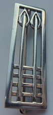 VINTAGE MALCOLM GRAY SILVER BROOCH - CHARLES RENNIE MACKINTOSH STYLE