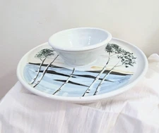 Georgetown Pottery Chip and Dip Tray - Birch Point Pattern 