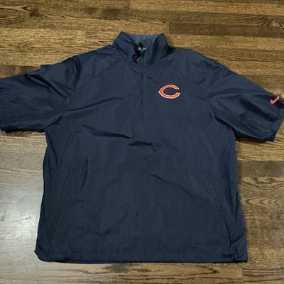 Chicago Bears Nike Short Sleeve On-Field 1/4 Zip Pullover Jacket Blue XLarge NFL