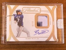 #01/25 Bobby Witt Jr. 2024 Panini Flawless Auto 3-Color Patch Card (Gold Trim)