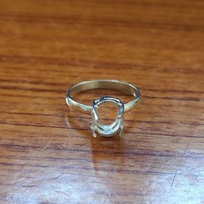 925 Sterling Silver Plated 8x10mm Oval Prong Blank Ring DIY Jewelry Supplies