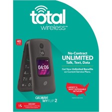 Total Inalámbrico Alcatel MyFlip 2 4G LTE Teléfono Abatible Cámara Bluetooth Bloqueado