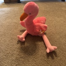 Ty Beanie Baby Plush Pinkie Flamingo Stuffed Animal Toy 1998