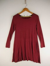 Old Navy Dress Womens M Long Sleeve Swing Tunic Burgundy Flowy Casual Everyday