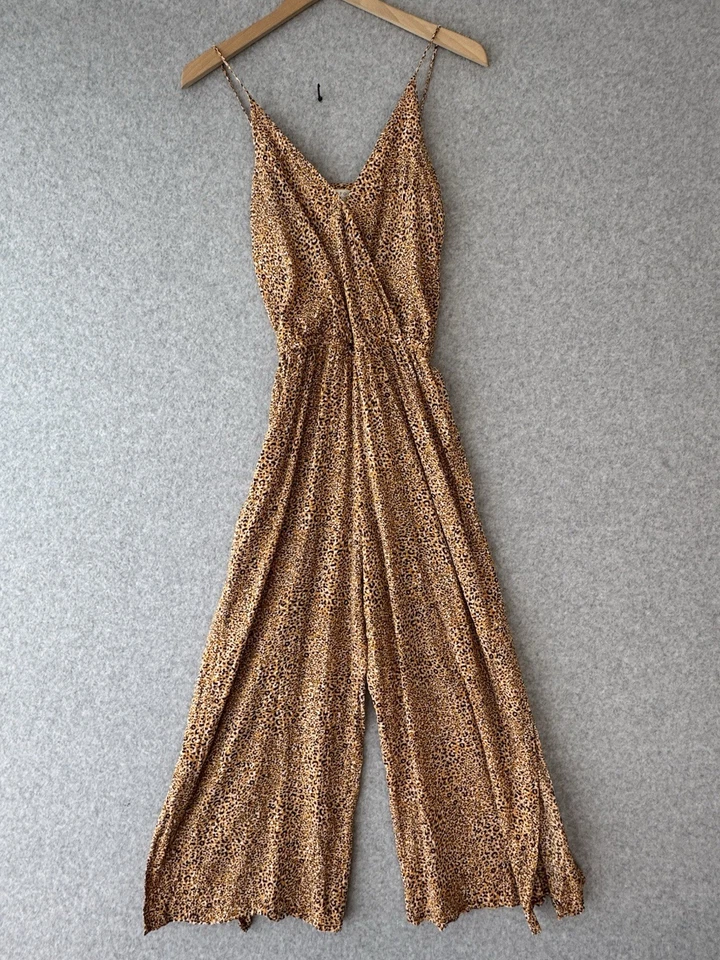 Mono Seafolly Mujer Talla XS Pierna Ancha Una Pieza Cinturón Leopardo Informal Foto 3 de 4