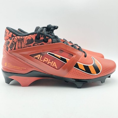 Nike Mens Alpha Menace 4 Pro NRG Molded Football Cleats Size 9 Orange Black NWOB