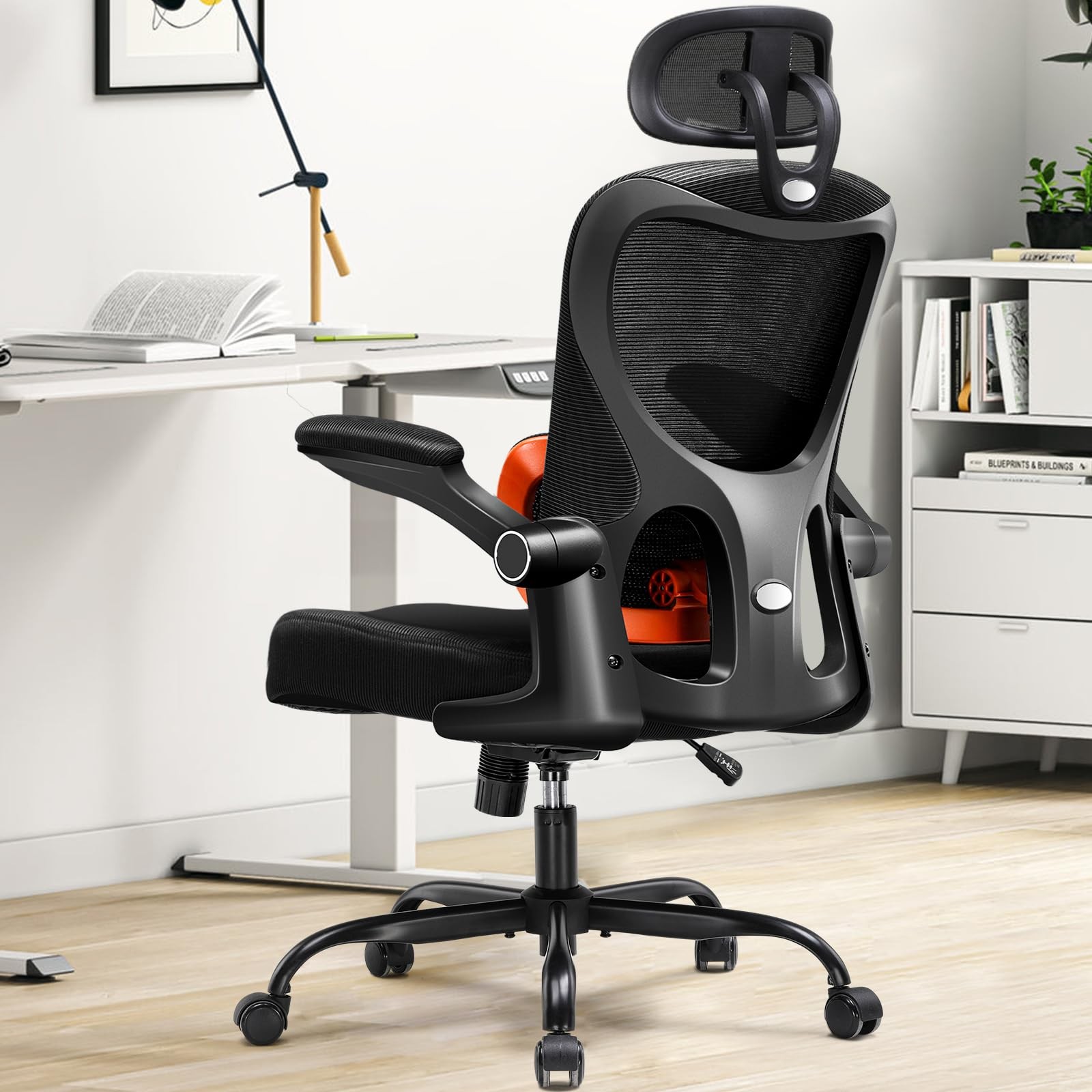 Office Chair Ergonomic Desk Chair with 3D Adaptive Lumbar Support & Headrest,...